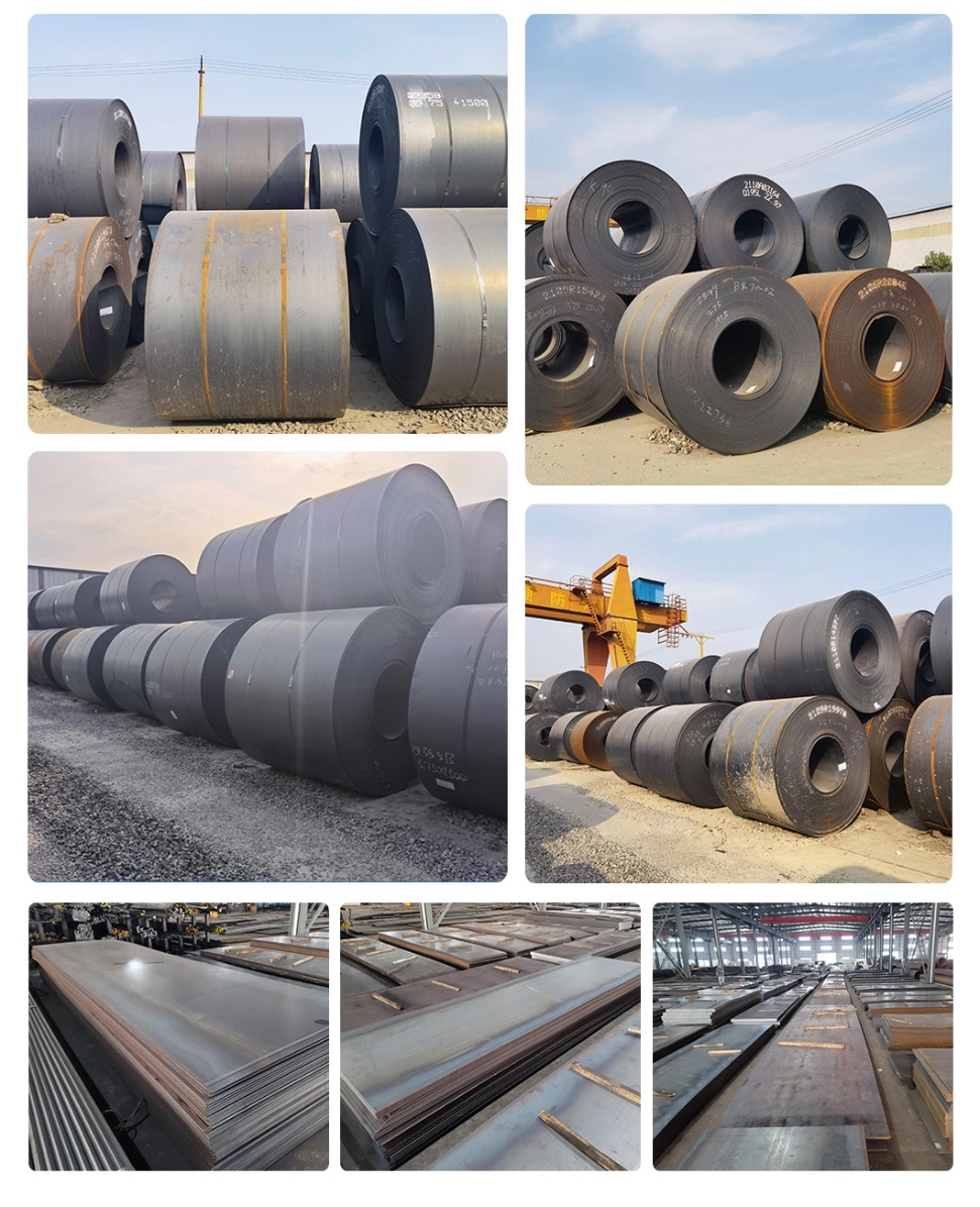 Hot Rolled Black Mild Carbon Steel Coil A36 Q195 Q215 Q235 Q255 Ss400 St37 St52 S235jr 20# 45# Stocks